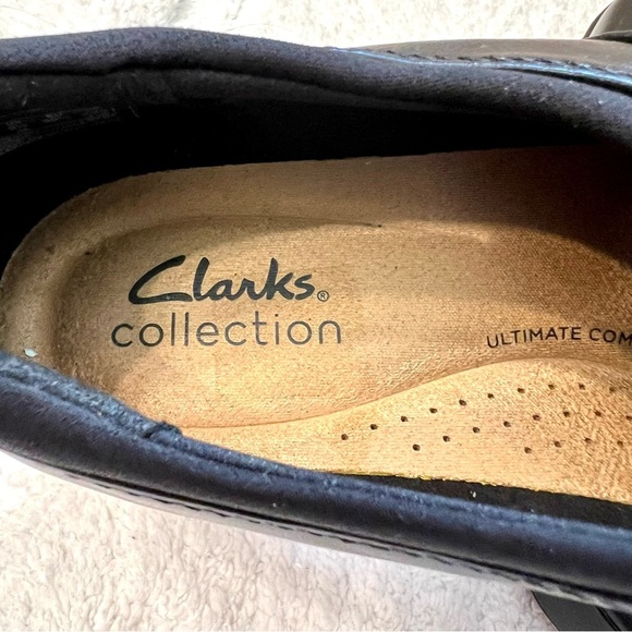 CLARKS Women's Cora Dusk Loafer ruched side button slip on comfort shoes 8.5M - Picture 5 of 10